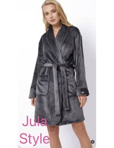Szlafrok damski ciepły miś grafit Aruelle Eva Dark Grey 2