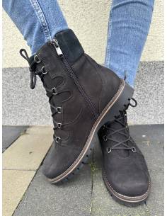 Trapery czarne skóra naturalna nubuk wiązane Almodi Z866 2