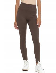 Legginsy damskie długie wysoki stan hit prążek mokka... 2