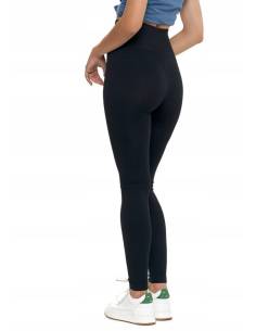 Legginsy damskie długie wysoki stan hit prążek czarne... 2