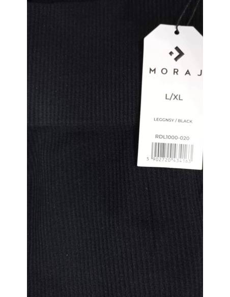 Legginsy damskie długie wysoki stan hit prążek czarne Black nowość Moraj