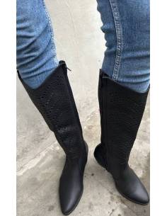 Ażur kozaki czarne skóra Exquisite 1418 2