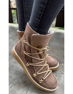 Śniegowce skóra zamsz beż kożuch Almodi Z509 2