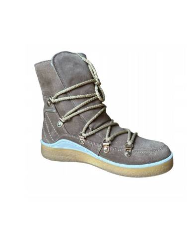 Śniegowce skóra zamsz beż kożuch Almodi Z509