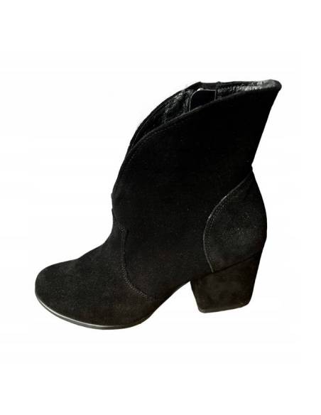 Botki czarne skóra zamsz Exquisite 1134