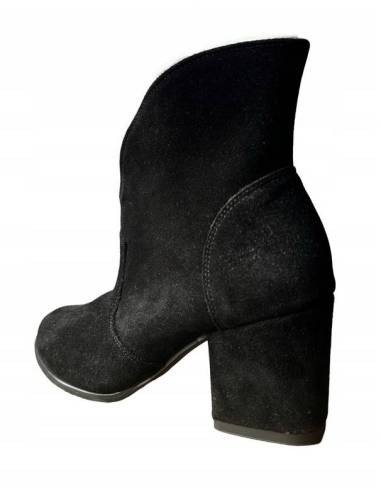 Botki czarne skóra zamsz Exquisite 1134