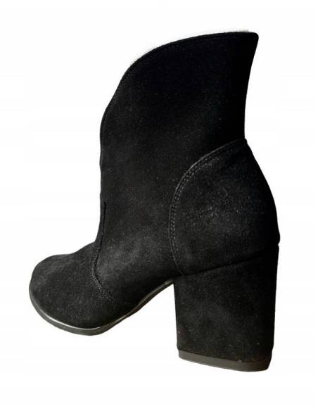 Botki czarne skóra zamsz Exquisite 1134