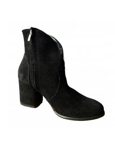 Botki czarne skóra zamsz Exquisite 1134