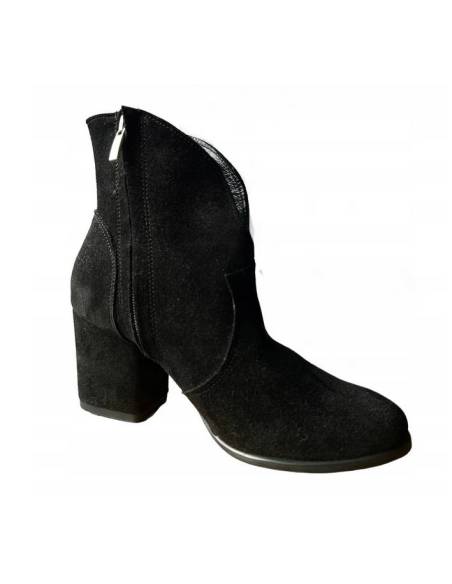 Botki czarne skóra zamsz Exquisite 1134