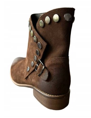 Botki Exquisite brązowe skóra naturalna...