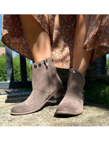 Botki Exquisite beż almond skóra naturalna...