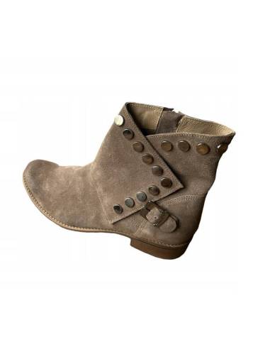 Botki Exquisite beż almond skóra naturalna...