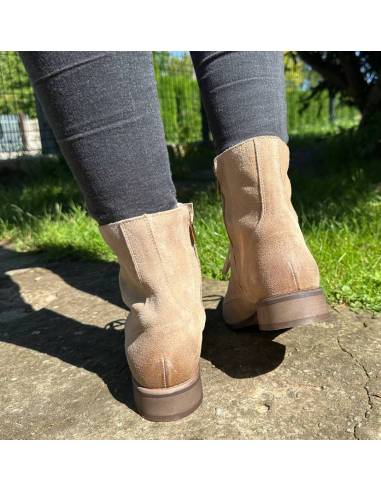 Trzewiki botki beżowe Exquisite skóra naturalna...