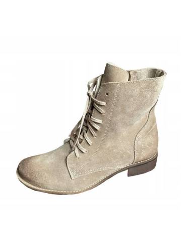 Trzewiki botki beżowe Exquisite skóra naturalna...