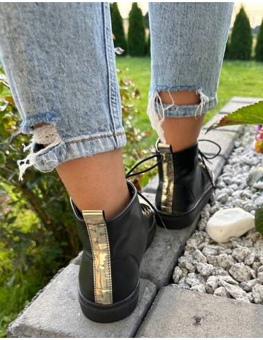 Czarne trampki wysokie skóra naturalna 3181