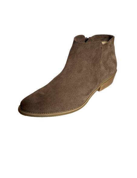 Botki beżowe brąz skóra naturalna ocieplane szpic migdał new DiPrimo 1138