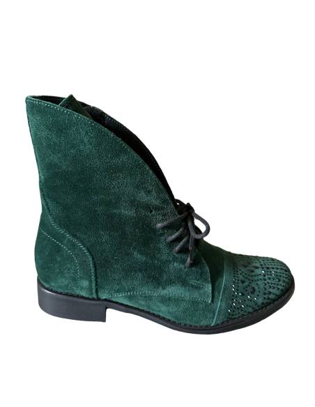Botki butelkowa zieleń zamsz Jula Exquisite 1408