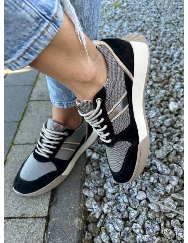 Adidasy damskie czarne beż skóra zamsz buty...
