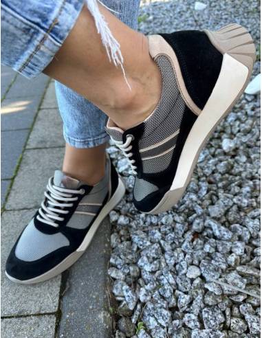 Adidasy damskie czarne beż skóra zamsz buty...
