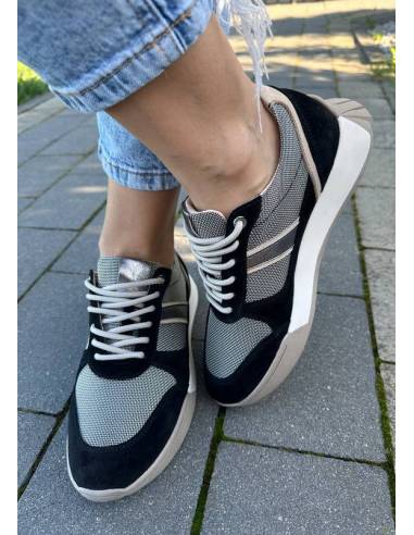 Adidasy damskie czarne beż skóra zamsz buty...