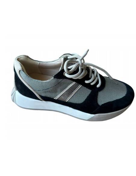 Adidasy damskie czarne beż skóra zamsz buty sportowe ALMODI N 878S2