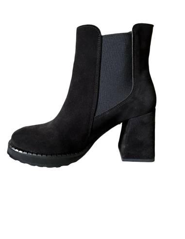 Botki czarne skóra zamsz Exquisite 1399