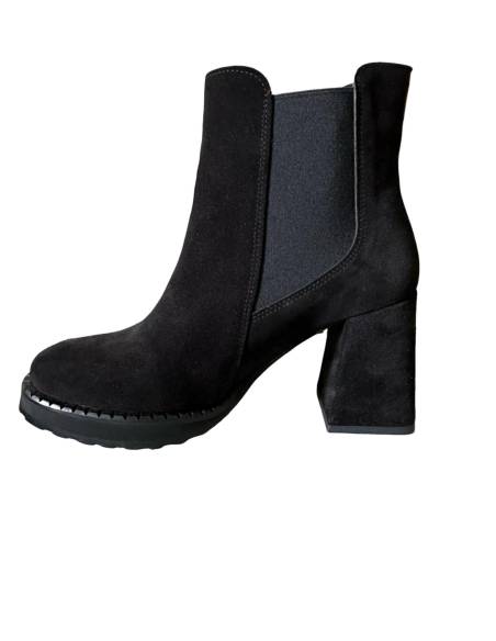 Botki czarne skóra zamsz Exquisite 1399