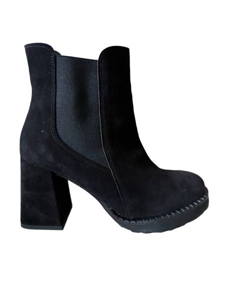 Botki czarne skóra zamsz Exquisite 1399