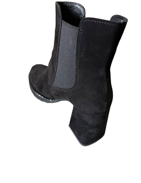 Botki czarne skóra zamsz Exquisite 1399