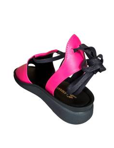 Sandały różowe fuksja wiązane płaska podeszwa wygodne... 2