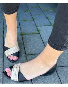 Baleriny czarne bez palcy beż skóra naturalna eleganckie... 2