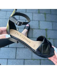 Sandały czarne płaska podeszwa skóra naturalna klasyka Di... 2