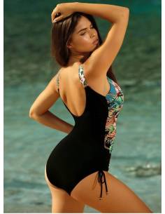 Strój kąpielowy jednoczęściowy czarny fullcup kolorowy... 2