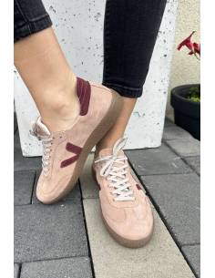 Różowe trampki oldschoolowe skóra bordo kauczukowa... 2