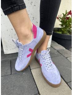 Fioletowe trampki oldschoolowe skóra fuksja kauczukowa... 2