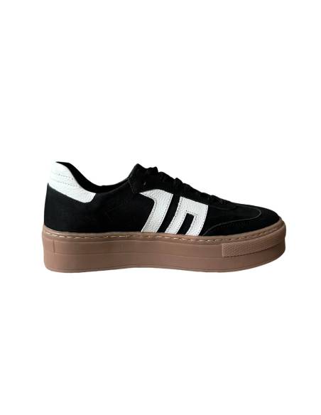 Czarne trampki oldschool skóra naturalna kauczukowa podeszwa Kampa N1095S2