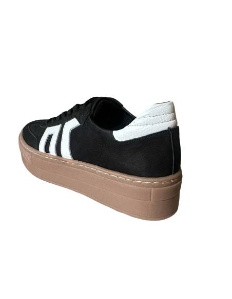 Czarne trampki oldschool skóra naturalna kauczukowa podeszwa Kampa N1095S2