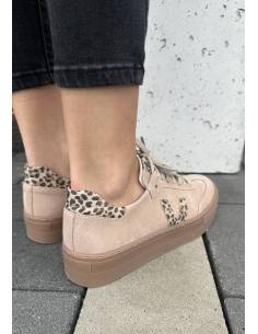 Różowe trampki oldschool skóra panterka kauczukowa... 2