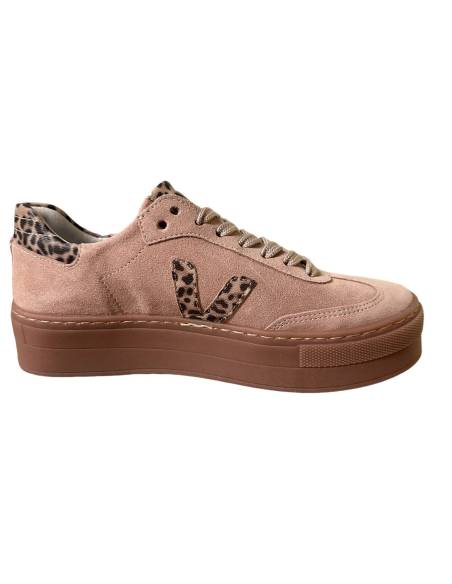 Różowe trampki oldschool skóra panterka kauczukowa podeszwa Kampa N1100S2