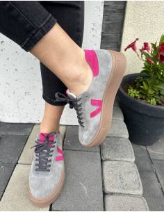 Grafitowe trampki oldschoolowe skóra róż kauczukowa... 2