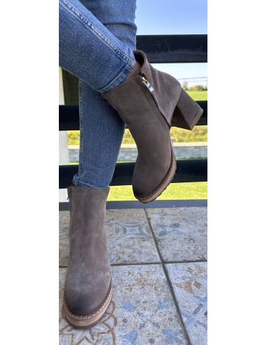 Botki skóra style ciemny beż Exquisite 1477