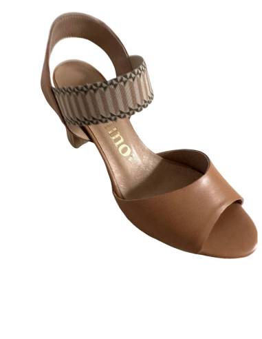 Sandałki damskie brązowe karmel obcas klocek na...