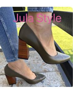 Czółenka skóra oliwka Laura Messi  2359 2