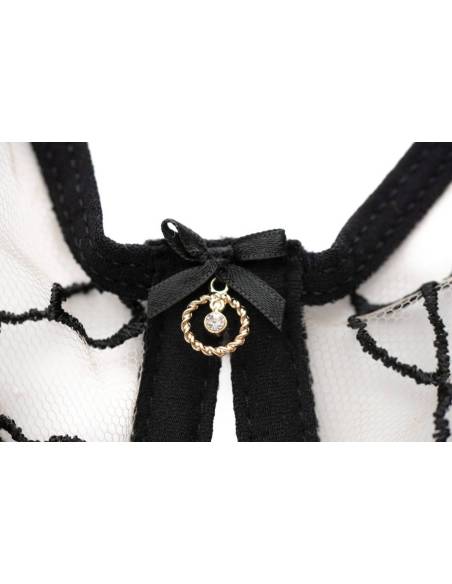 Biustonosz czarny soft miękki złote zdobienia Novika MARBRE BLACK 03