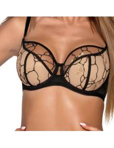 Biustonosz czarny Semi soft półusztywniany  złote... 2