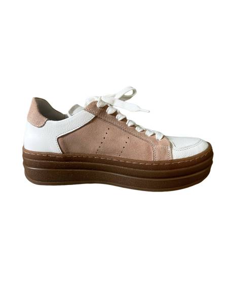 Białe trampki oldschool skóra naturalna kauczukowa podeszwa Kampa N1111S2