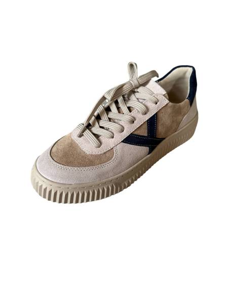 Beżowe trampki oldschool skóra naturalna kauczukowa podeszwa Kampa N1108