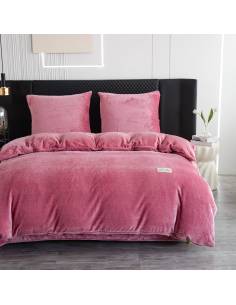 Pościel różowa minky polarowa ciepła miś zimowa 220x200... 2