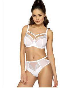 Biustonosz biały Semi soft półusztywniany paski ćwieki... 2