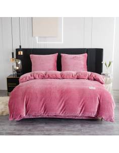 Pościel różowa minky polarowa ciepła miś zimowa 160x200... 2